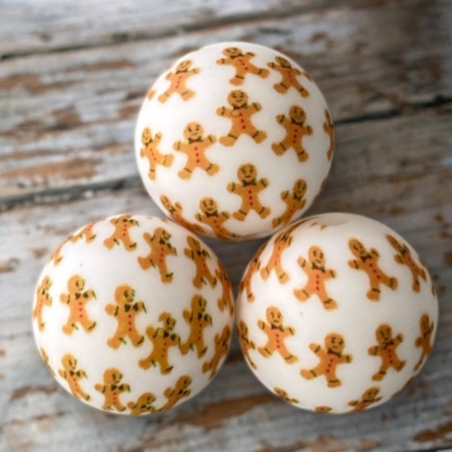 T316 - 15mm "Gingerbread" Silicone Beads