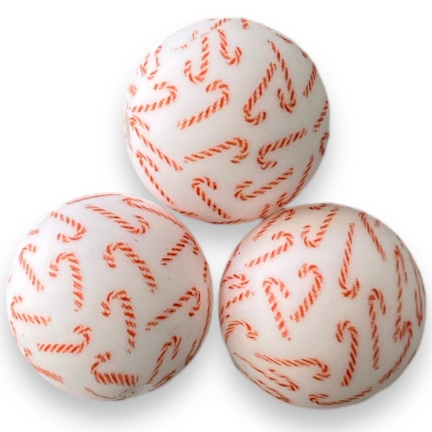 T317 - 15mm "Candy Cane" Silicone Beads