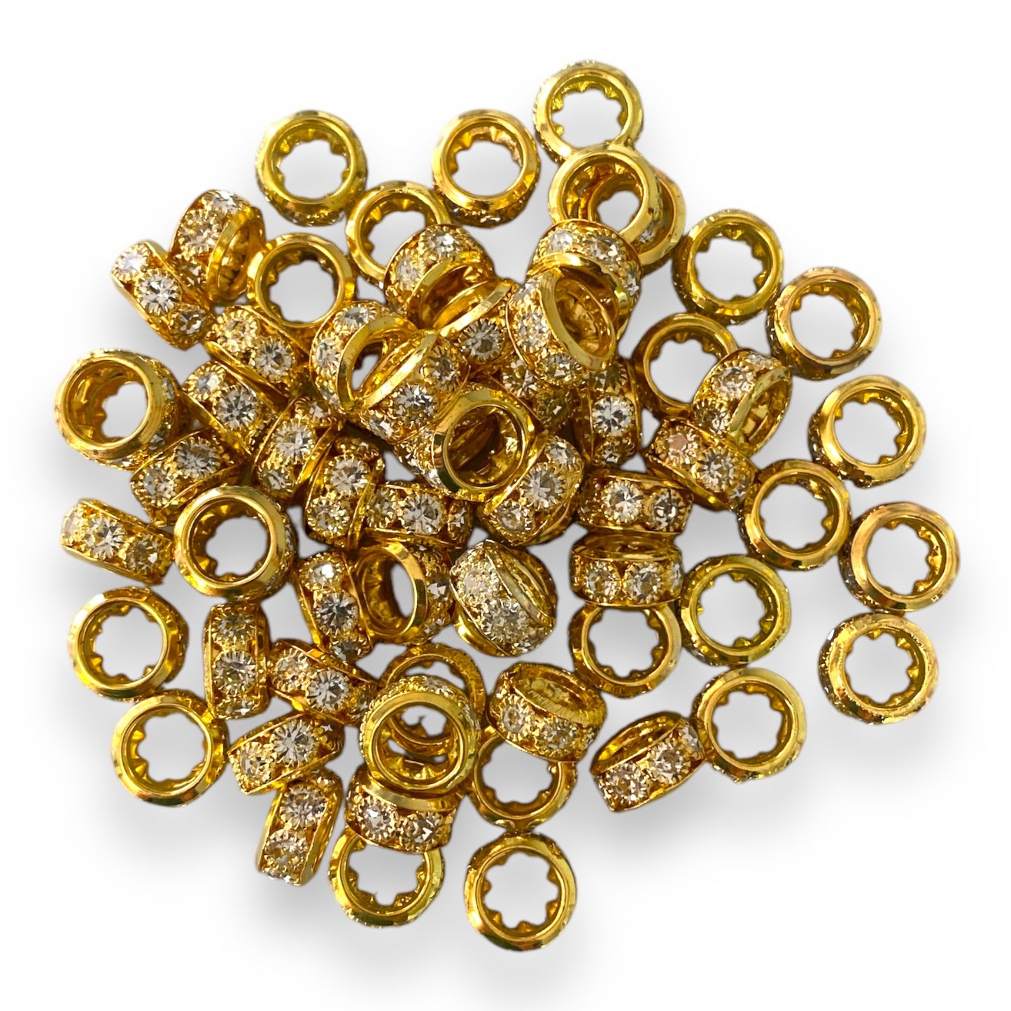 P78 - 8mm Wide Hole "Gold" Rhinestone Spacers (10 Count)