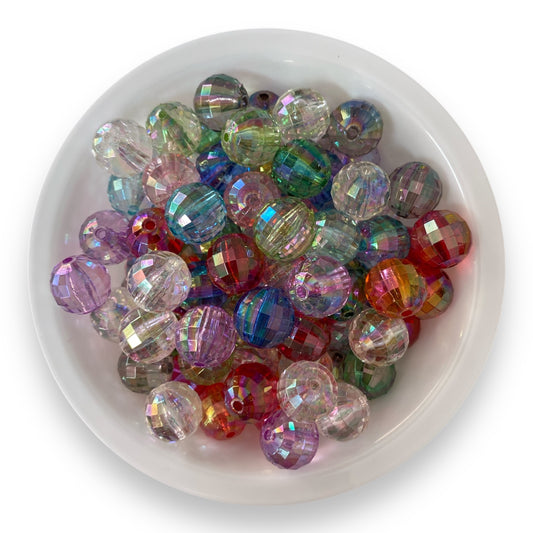 K- 539- 20mm AB Disco Ball 100 Count Beads Mix