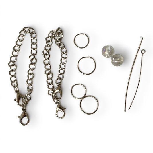 Q-A36 - Silver "Cup Charm" 10 Piece Hardware Kit