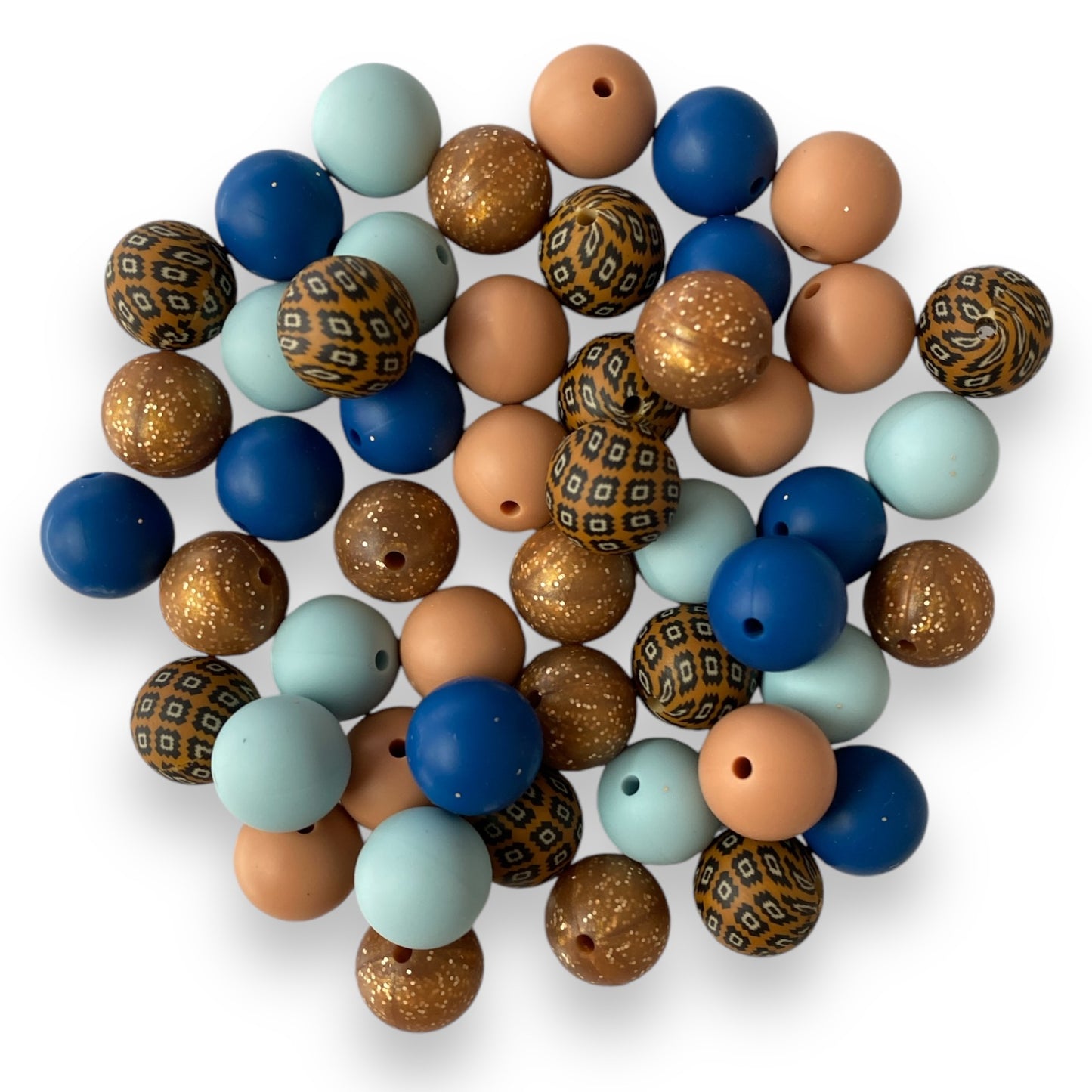 "Rust & River" 15mm Silicone 50 Count Bead Pack – Ideal for Beadable Pens & Keychains