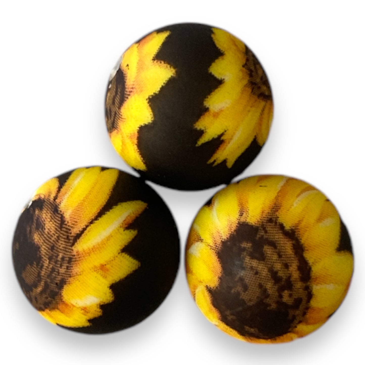 12mm-  P-29-Sunflower Black Silicone  Beads