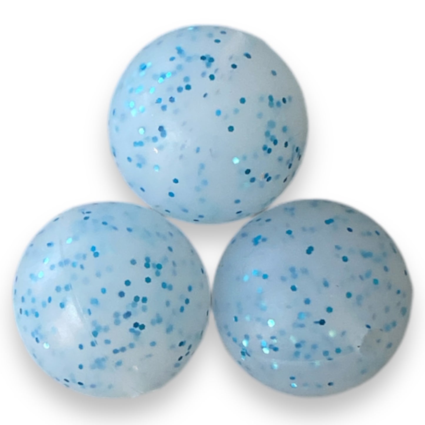 T197 - 12mm "Blue Glitter" Silicone  Beads