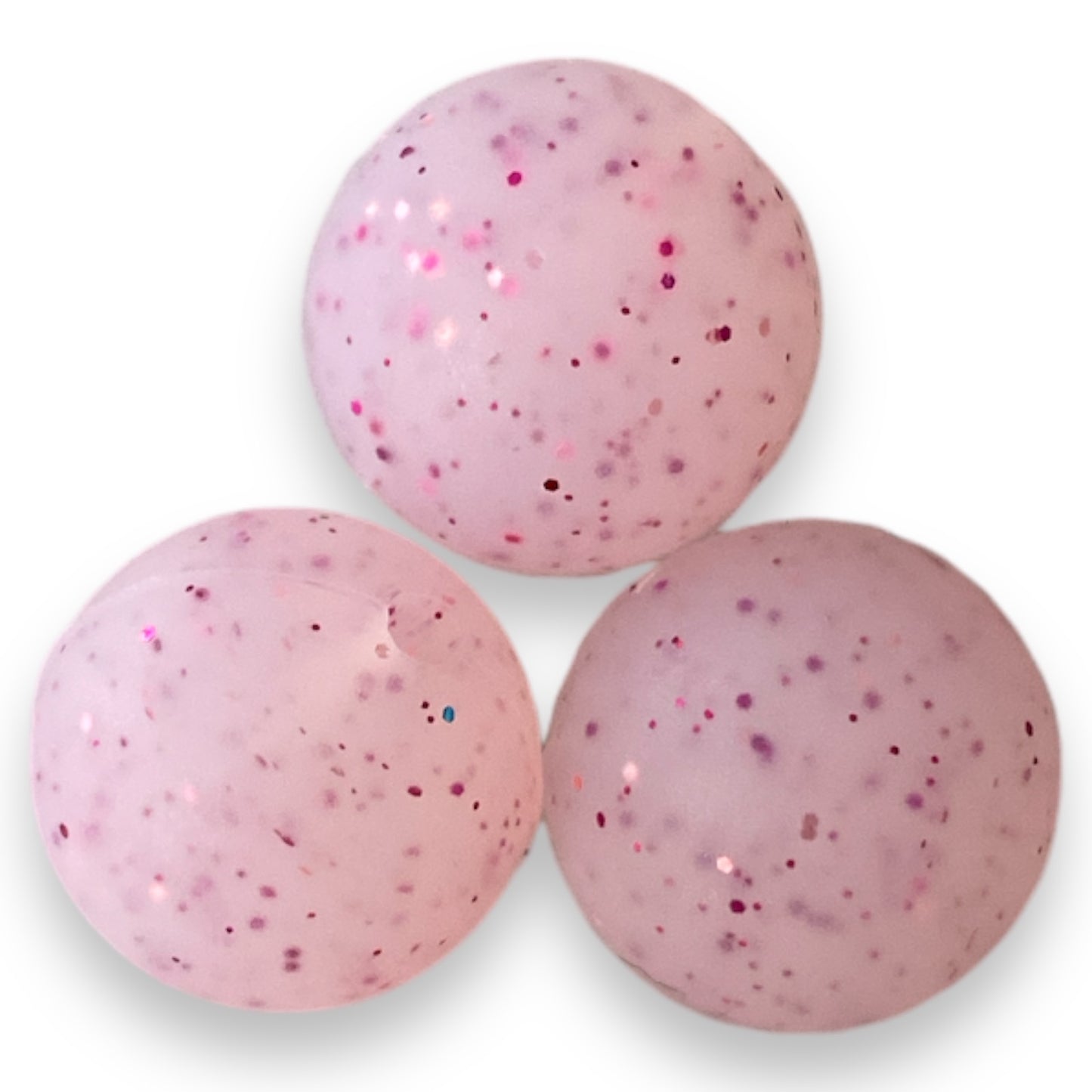 T195 - 12mm "Lavender Glitter" Silicone Beads