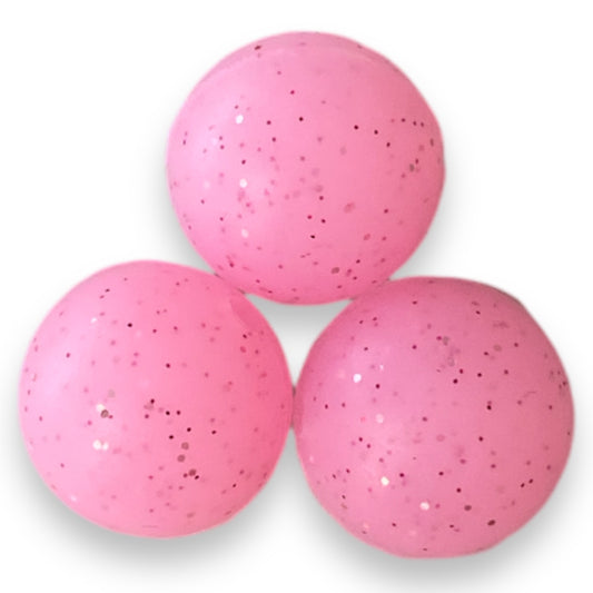 T200- 12mm "Pink" Glitter Silicone Beads