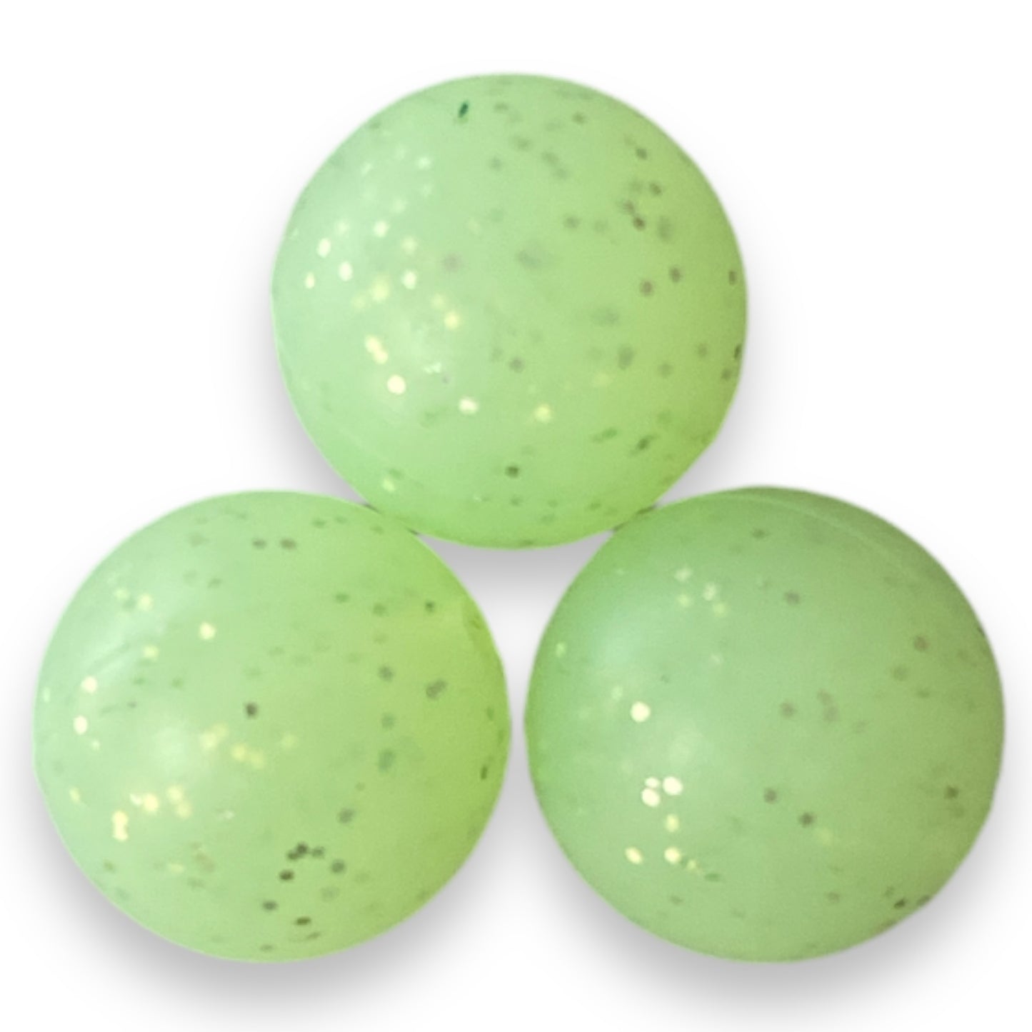 T212 - 12mm "Lime Glitter" Silicone Beads