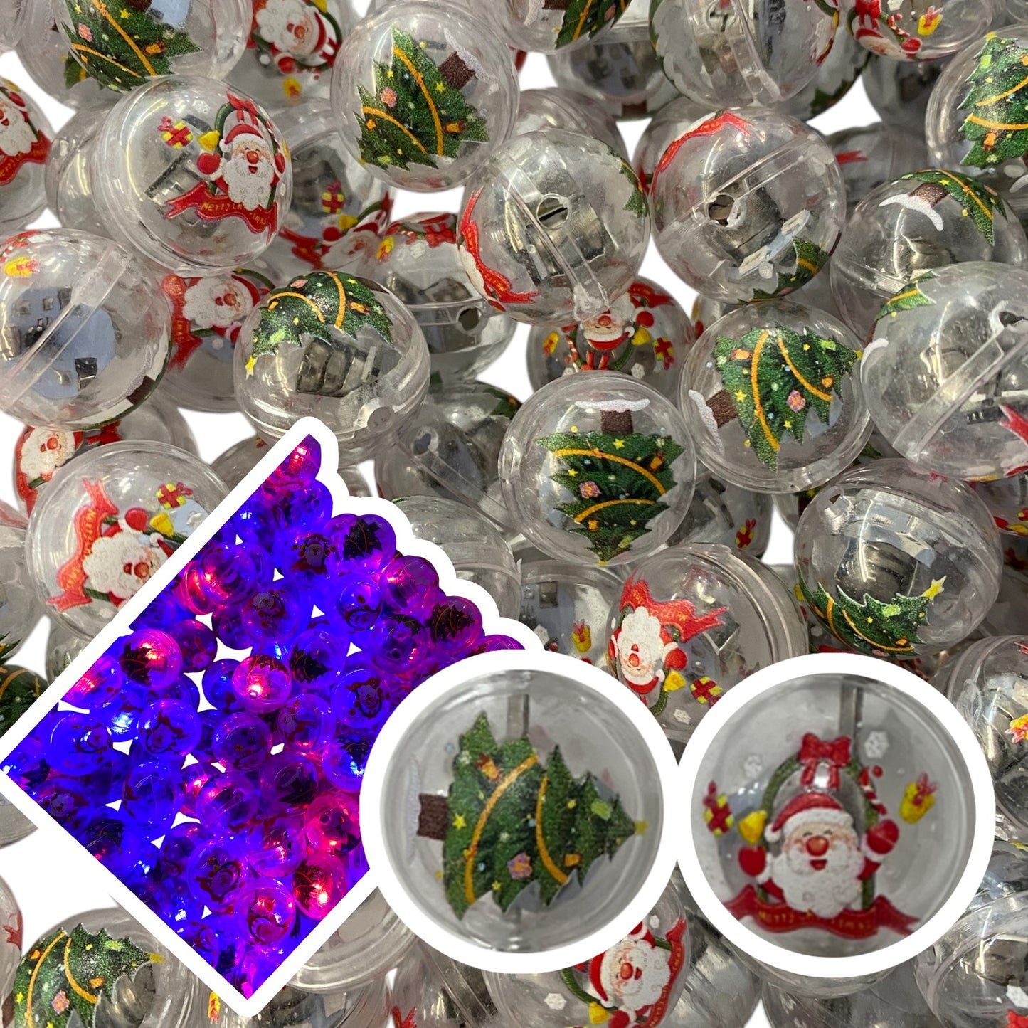 CK- 267 - 20mm "Tree / Santa" Blinking Acrylic Bead (1 Count)