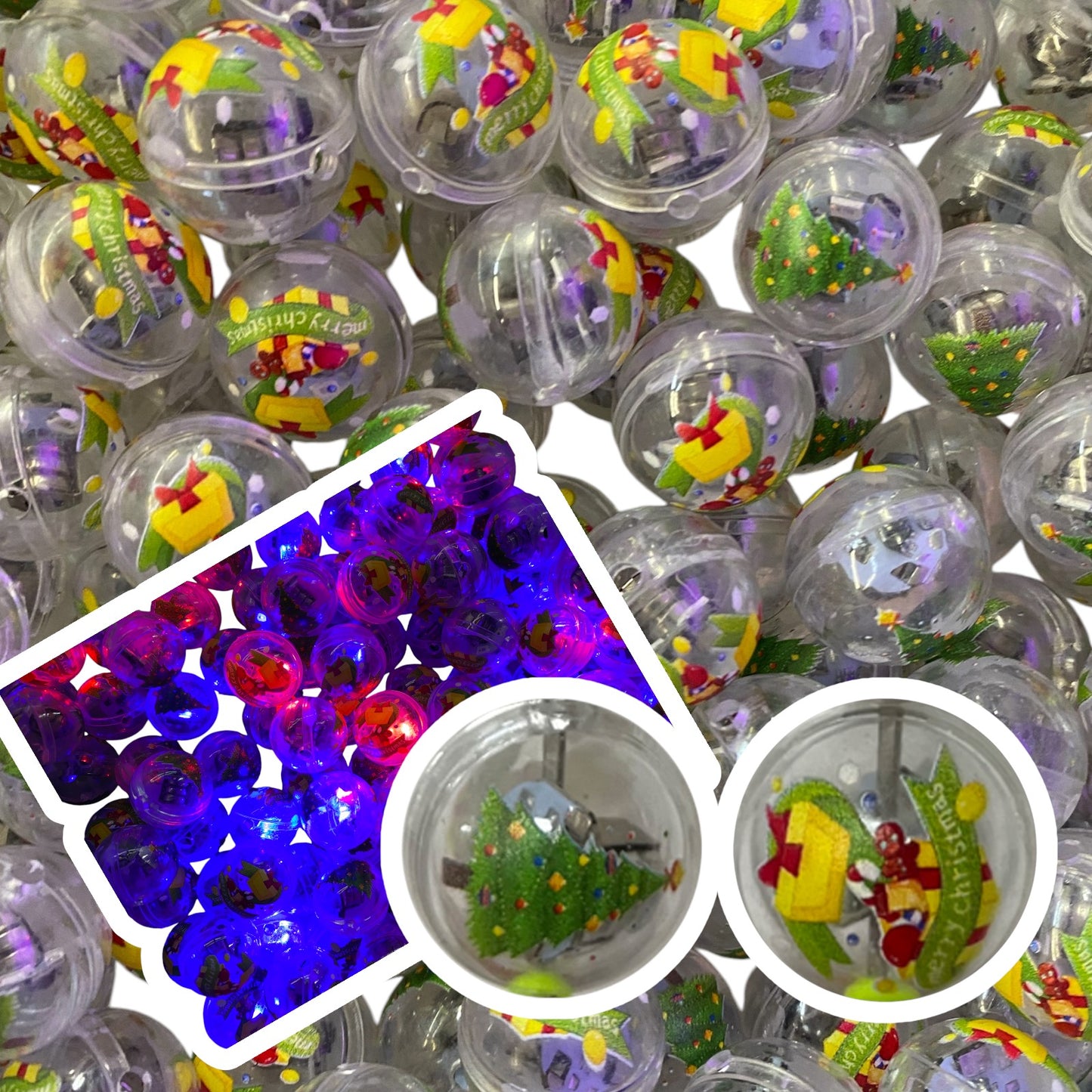 CK- 270 - 20mm "Tree / Merry Christmas" Blinking Acrylic Bead (1 Count)