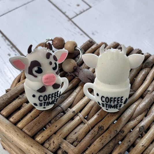 X118- "Cow 3D"  Silicone Focal Bead for DIY Crafts (1 Count)