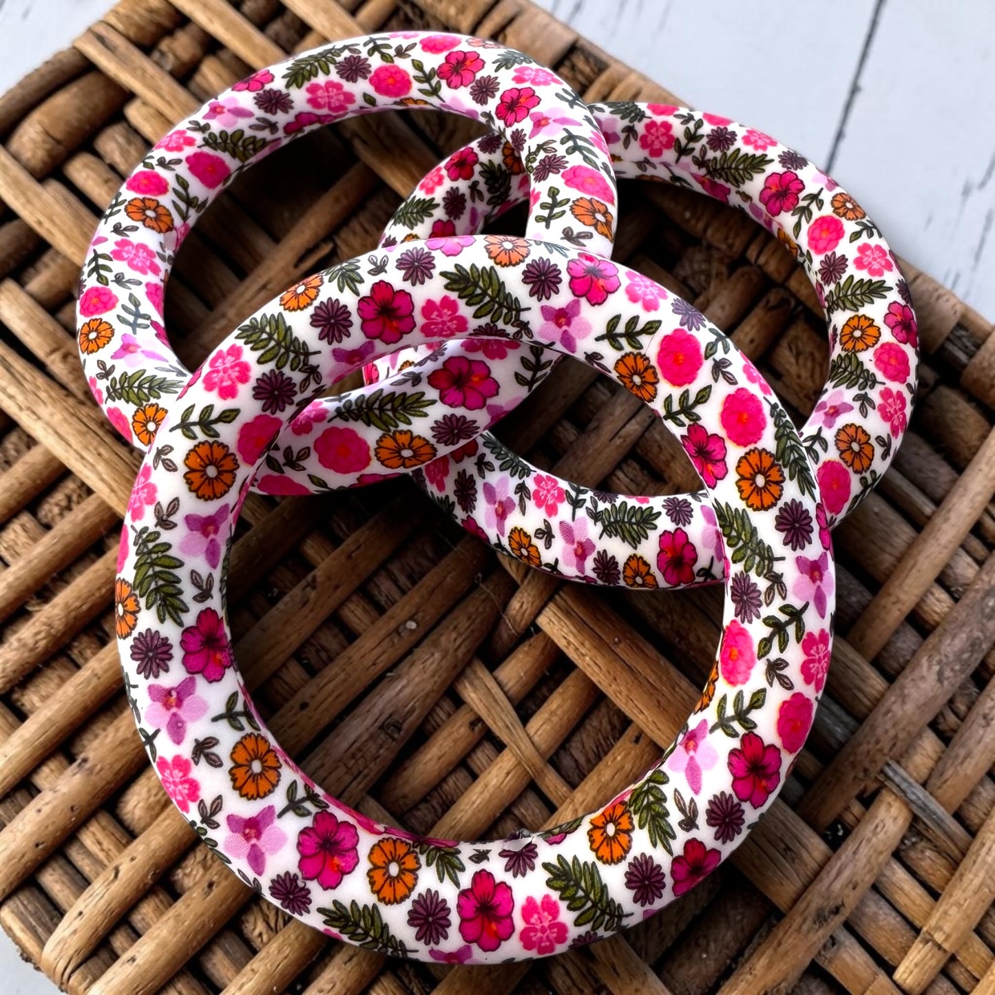T45- "Wildflower Whimsy"  65mm Silicone Ring for DIY Crafts