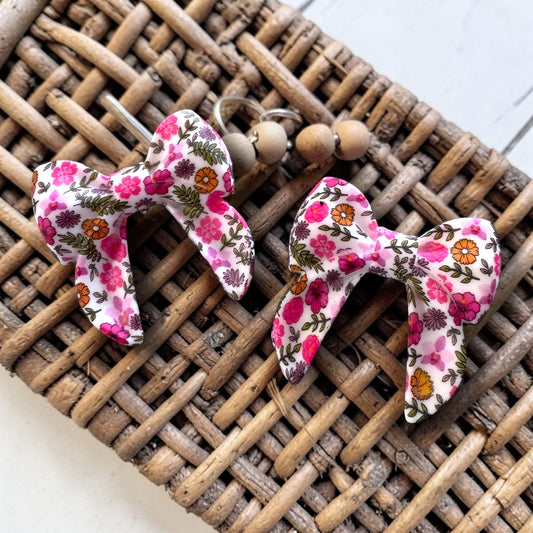 X288-   "Wildflower Whimsy Bow" Silicone Focal Bead for DIY Crafts (1 Count)
