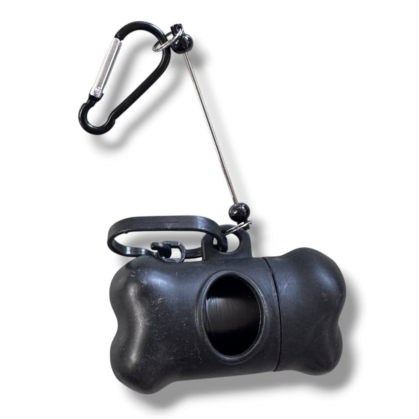 T46- Black Beadable Pet Waste Bag Holder (With Bags)