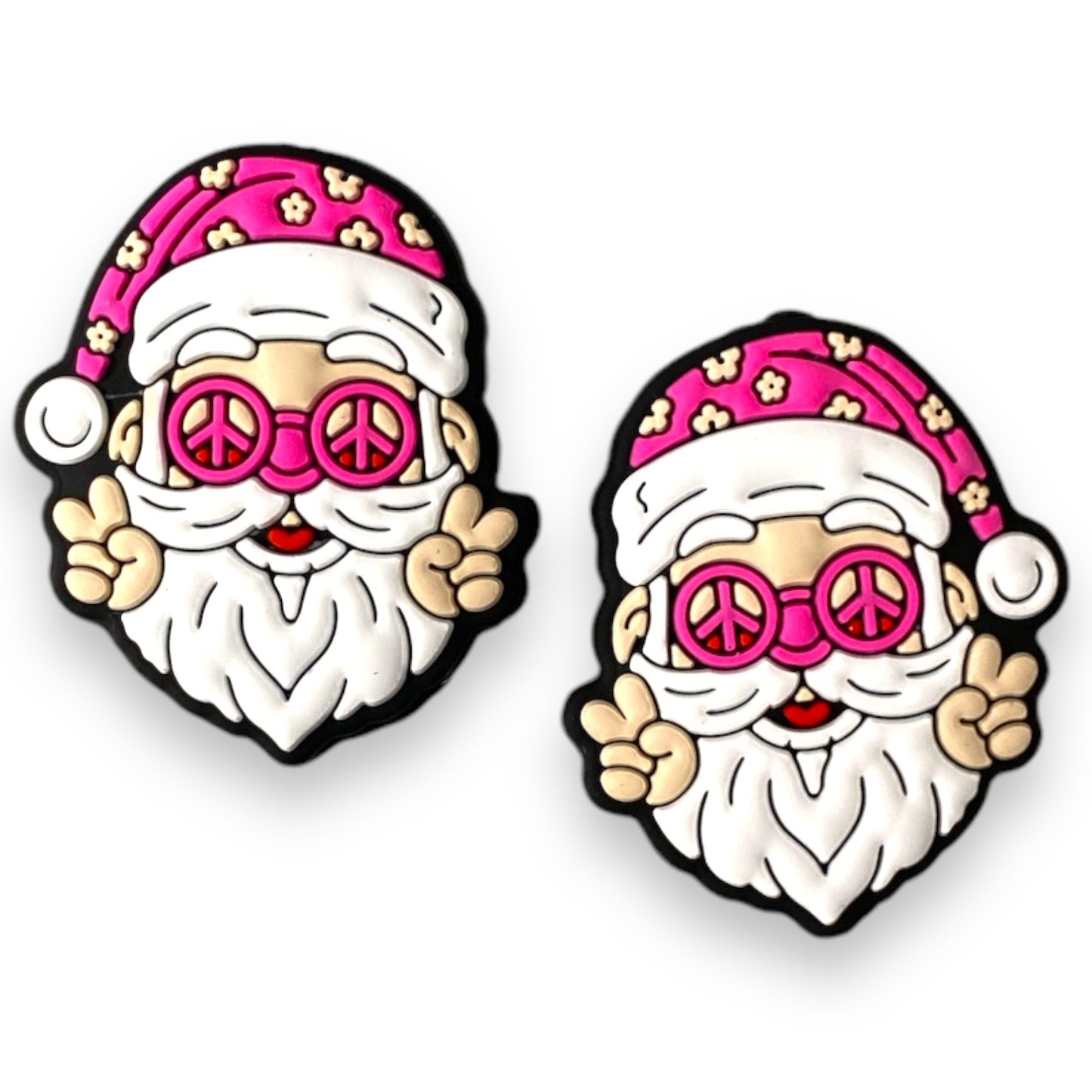 h916 -  “Peace Santa” Silicone Focal Bead (1 Count)