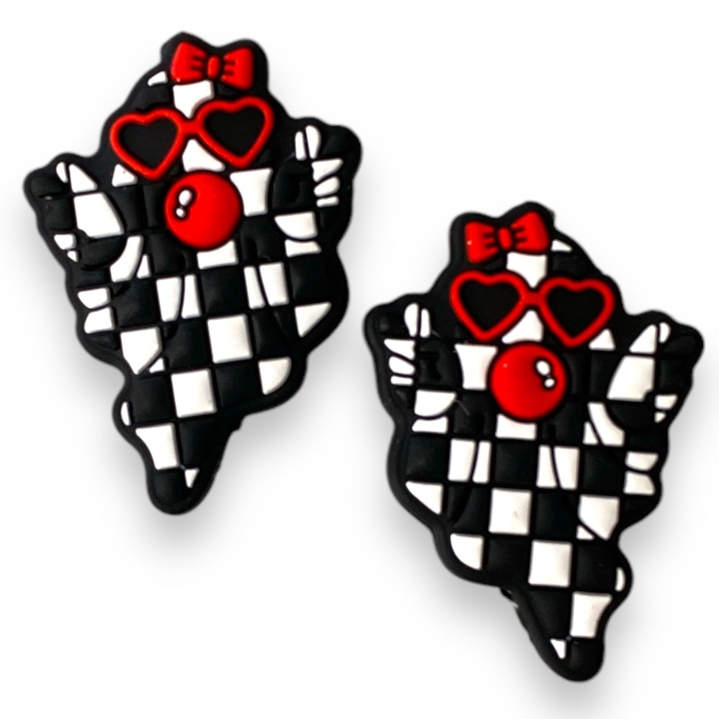 h837 -  “Red Bubblegum Ghost” Silicone Focal Bead (1 Count)