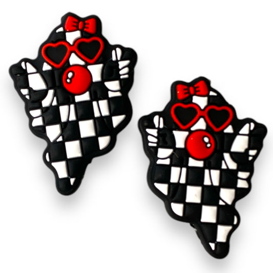 h837 -  “Red Bubblegum Ghost” Silicone Focal Bead (1 Count)