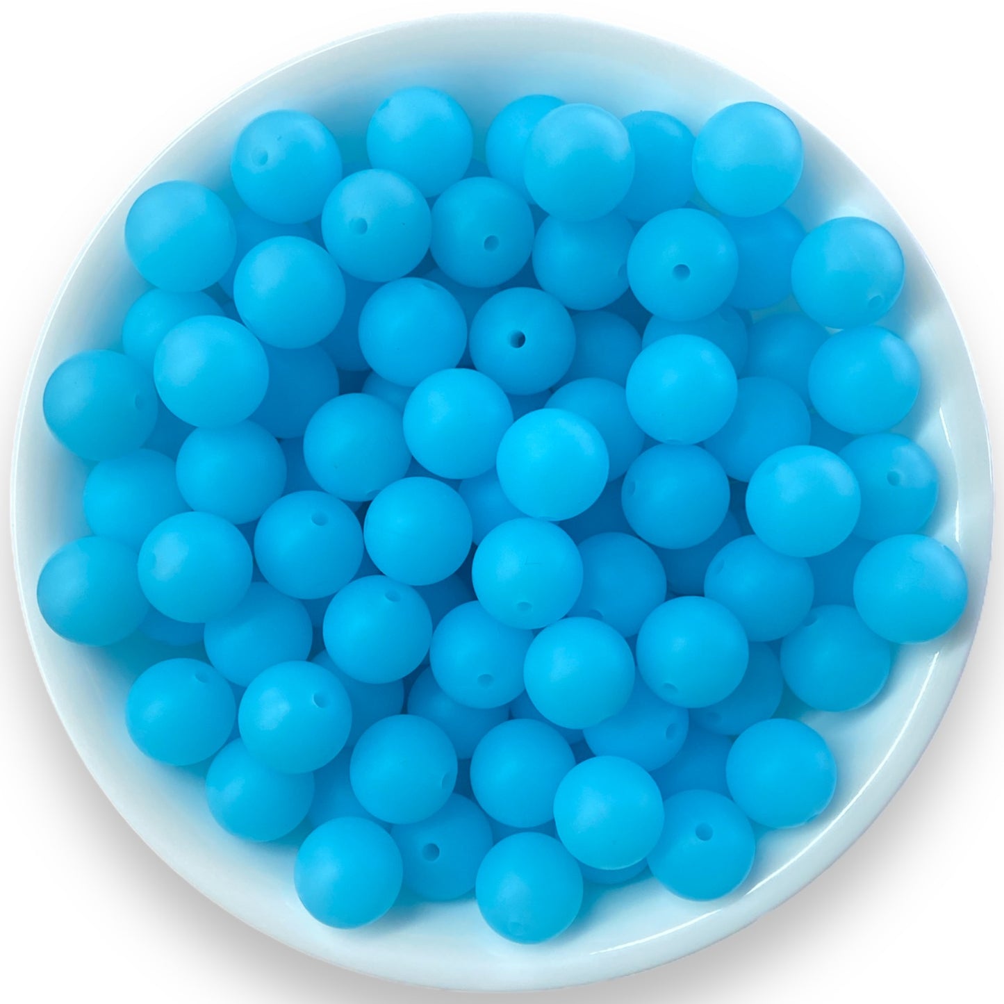 A30 - 15mm "Arctic Blue" (10 Count)  Silicone Beads,  Keychain Making, DIY Pens