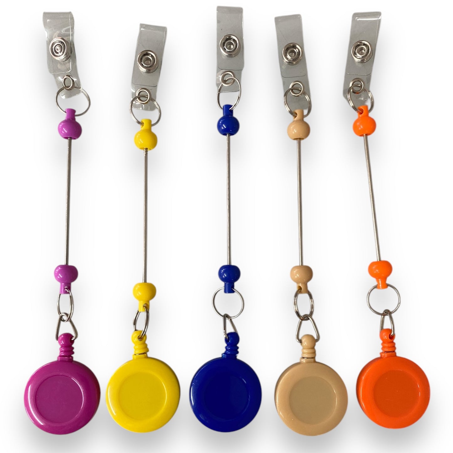 T - "Badge Reel Pack" - 5 Count Beadable Badge Reels