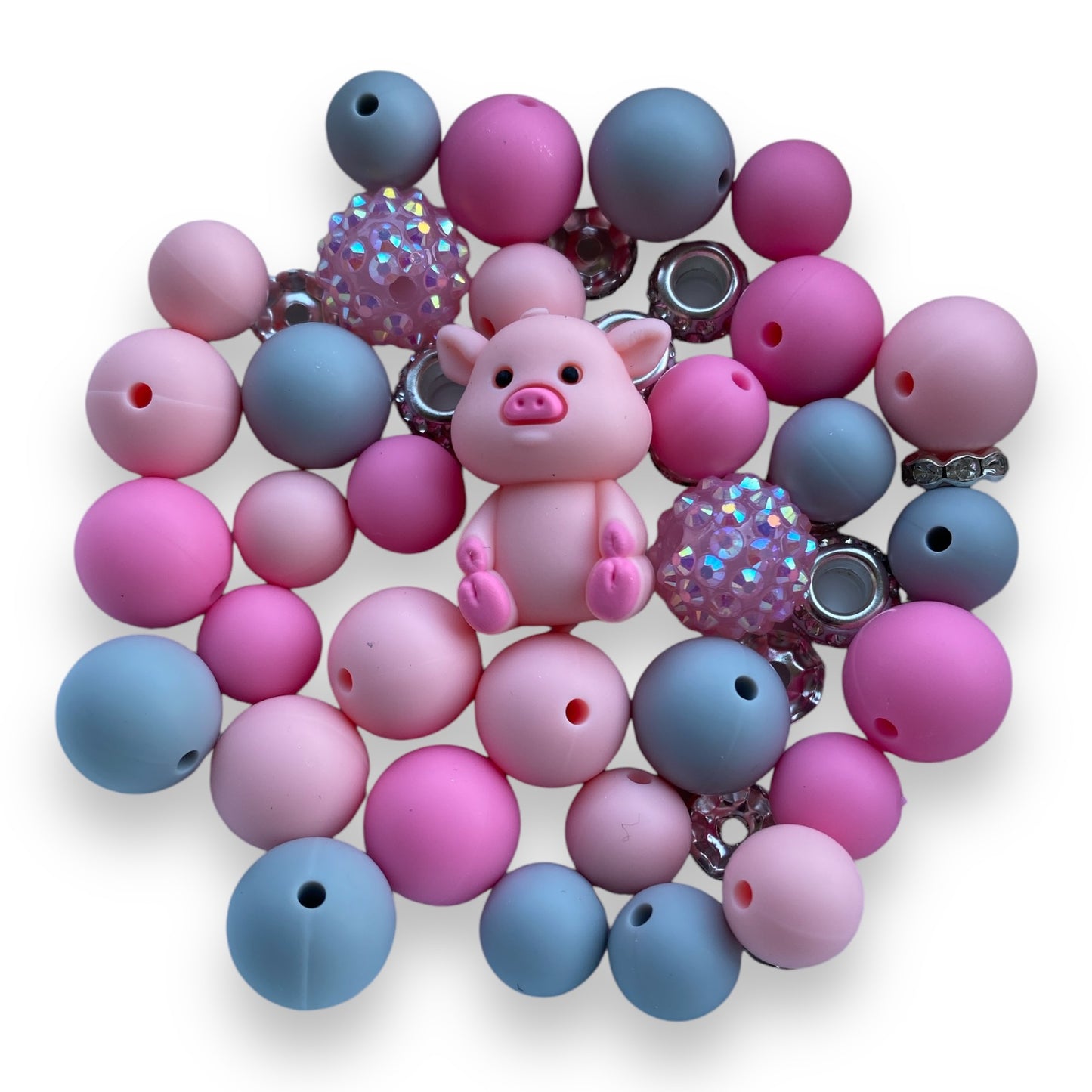 CK- 180 - "Pig 3D"  Silicone Bead Bling Kit