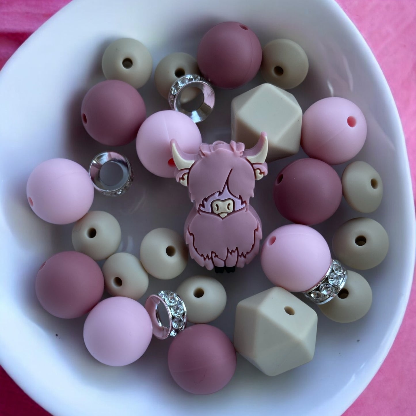 CK- 247 - "Pink Cow"  Silicone Bead Bling Kit