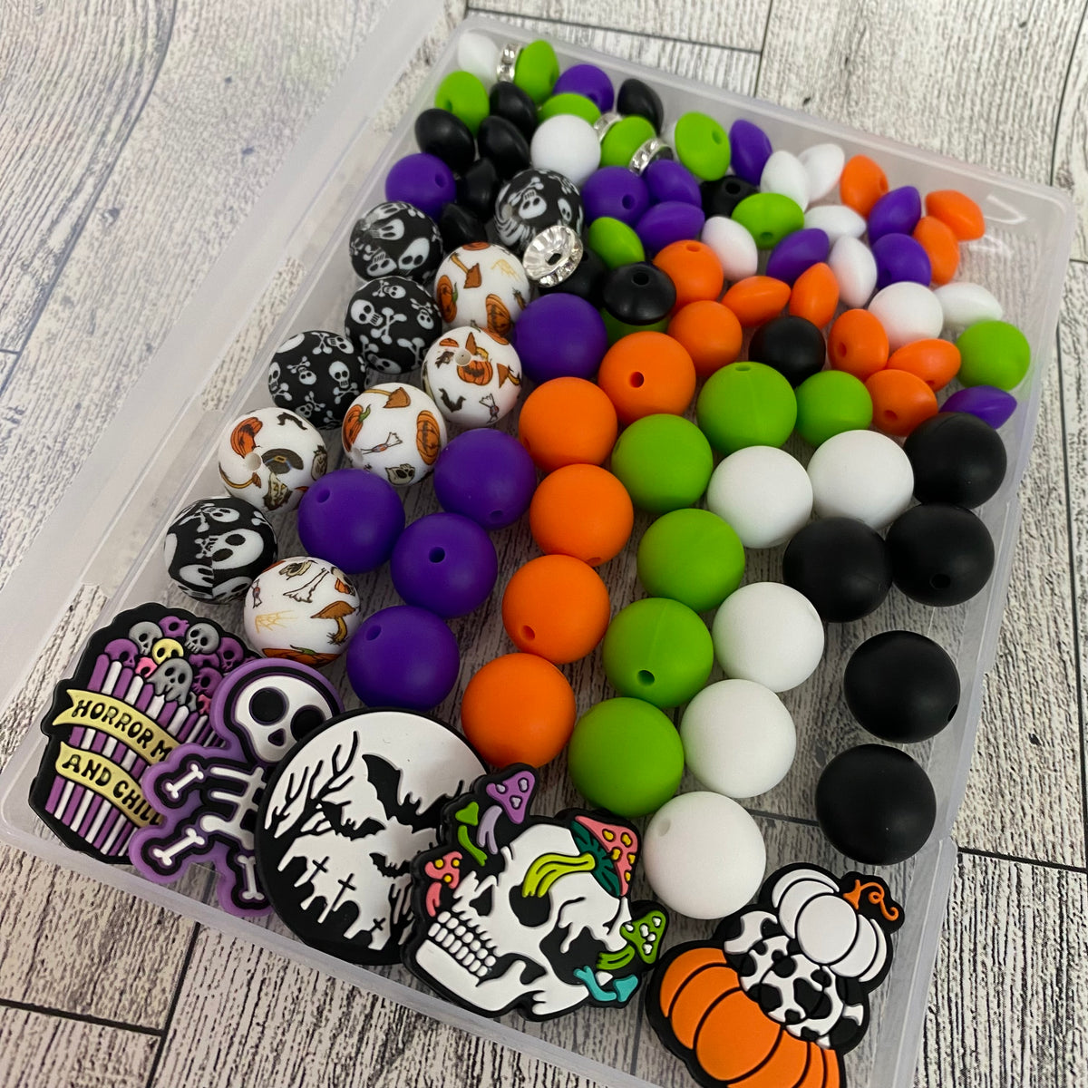 CK- 155 - "Halloween" 100 Piece Silicone Bead & Bling Boxed Kit