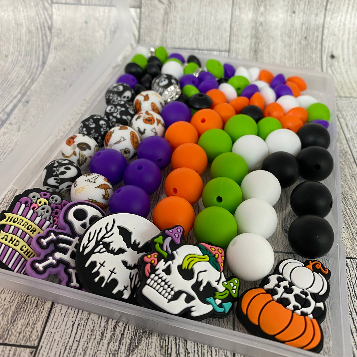 CK- 155 - "Halloween" 100 Piece Silicone Bead & Bling Boxed Kit