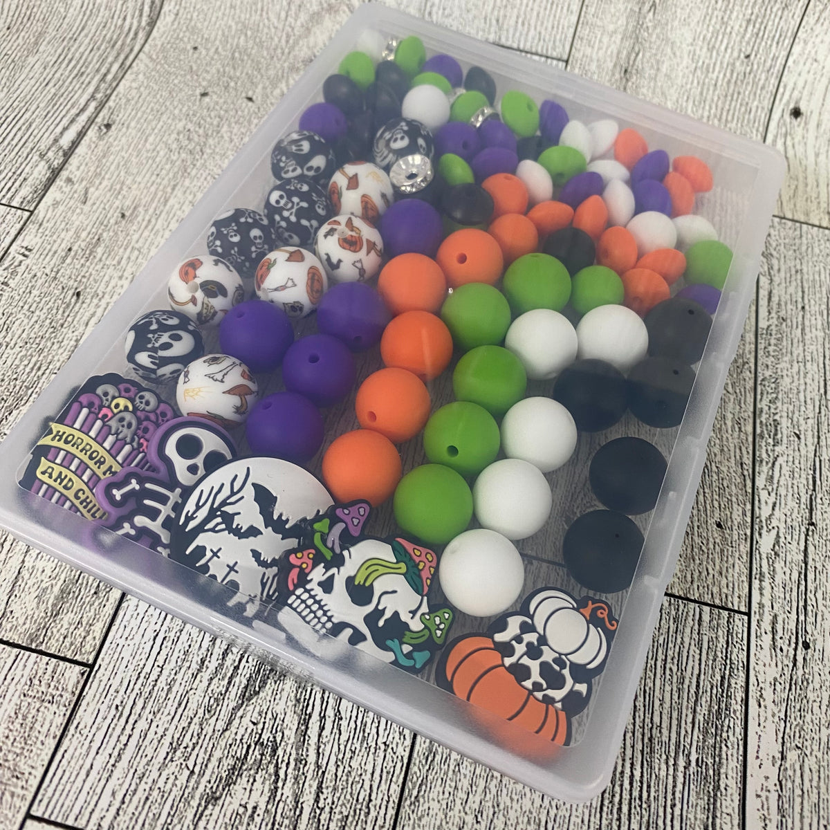CK- 155 - "Halloween" 100 Piece Silicone Bead & Bling Boxed Kit