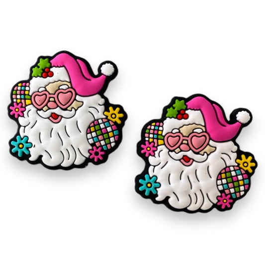 X362 -  “Disco Pink Santa" Silicone Focal Bead (1 Count)