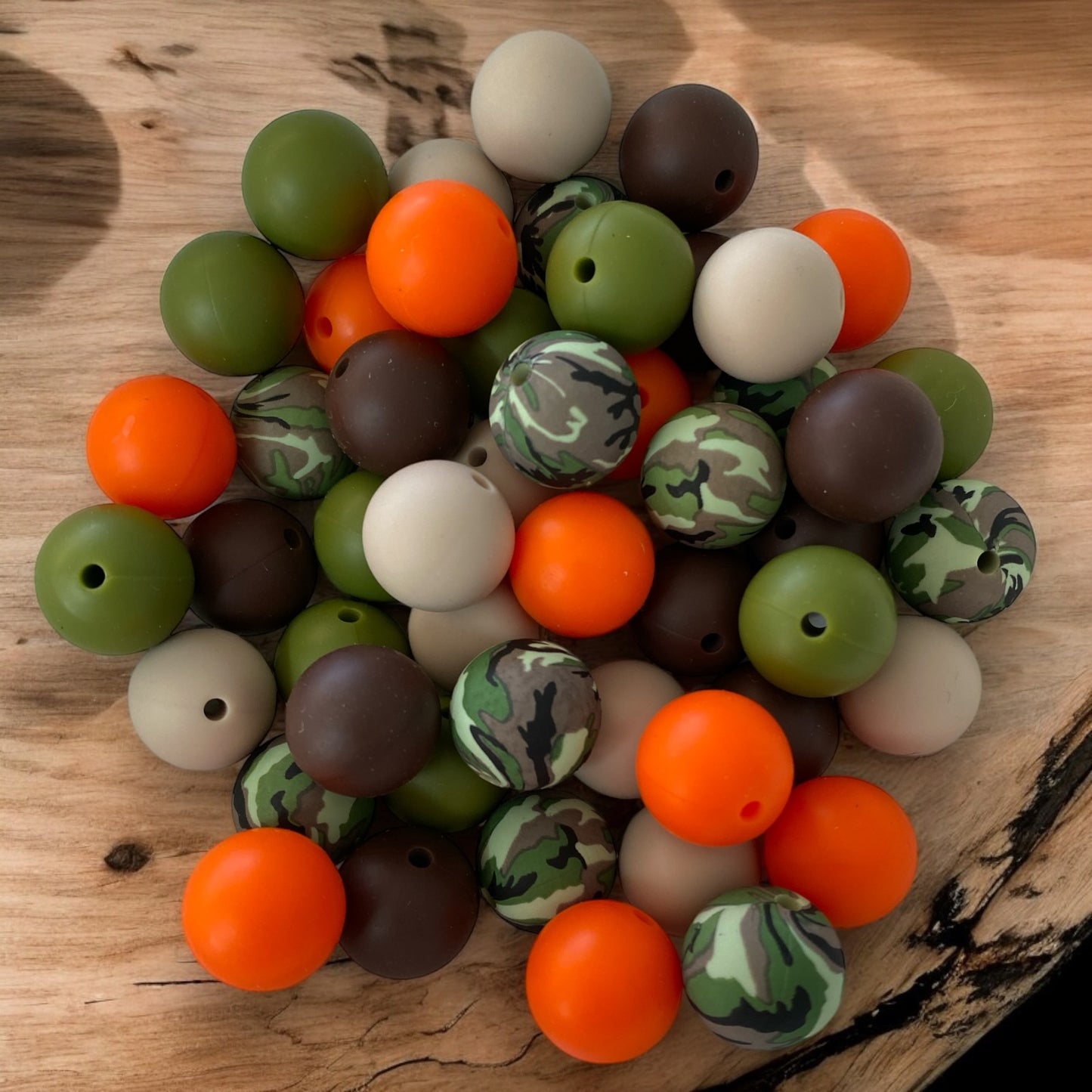 15mm “Hunting Season” 50 Count Mixed Pack Silicone  Beads – Ideal for Beadable Pens & Keychains