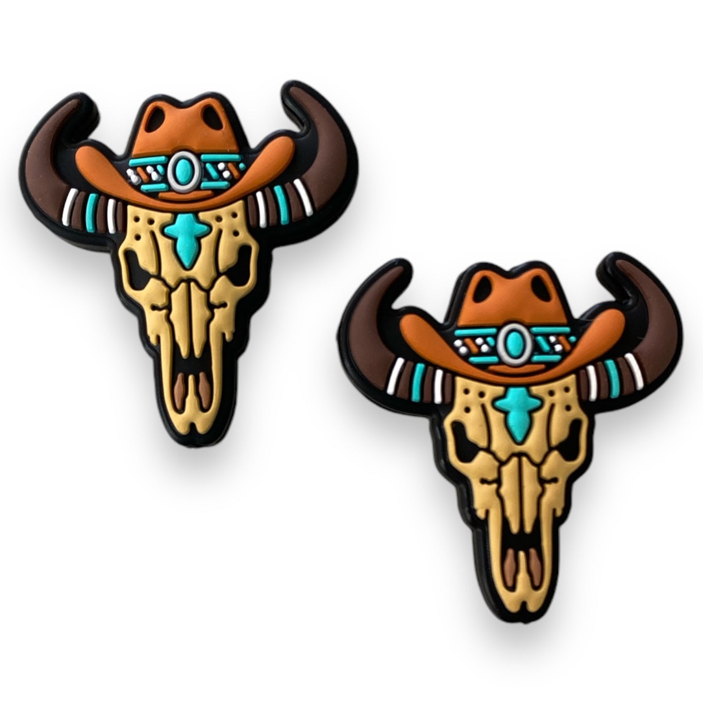 X465 -  “Longhorn With Hat" Silicone Focal Bead (1 Count)