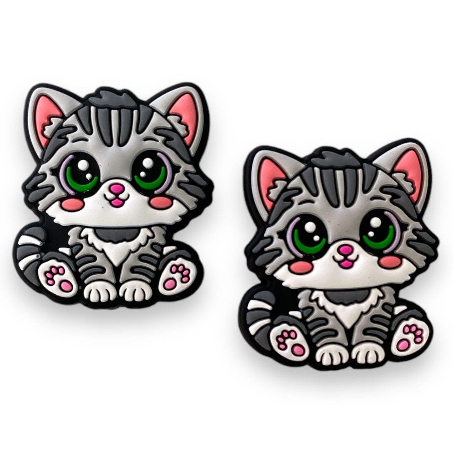 T432 -  “Gray Cat" Silicone Focal Bead (1 Count)