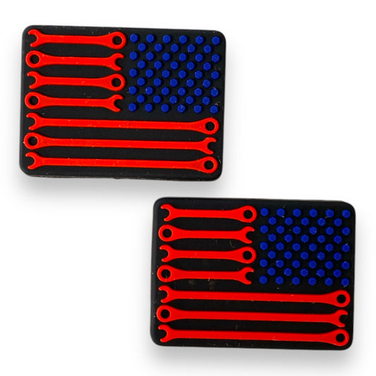 T134-  "Flag” Silicone (1 Count) Focal Bead