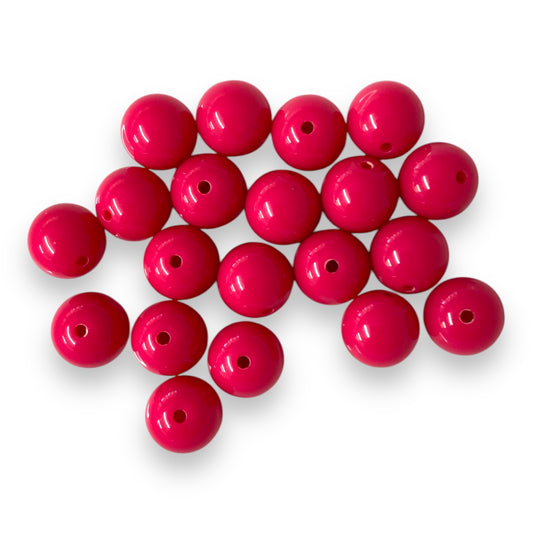 # 7 - 12mm "Posh Pink" Solid Acrylic Beads  (20 Count)