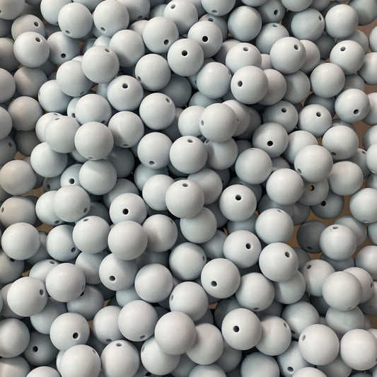 91 / 15mm - Creamy Blue Silicone Bead