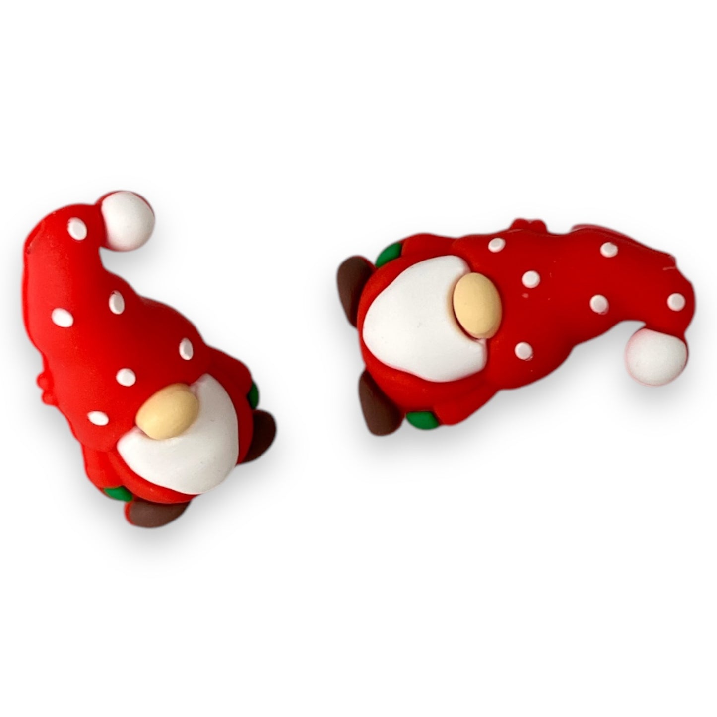 T166 -  “Red 3D Gnome” Silicone Focal Bead (1 Count)