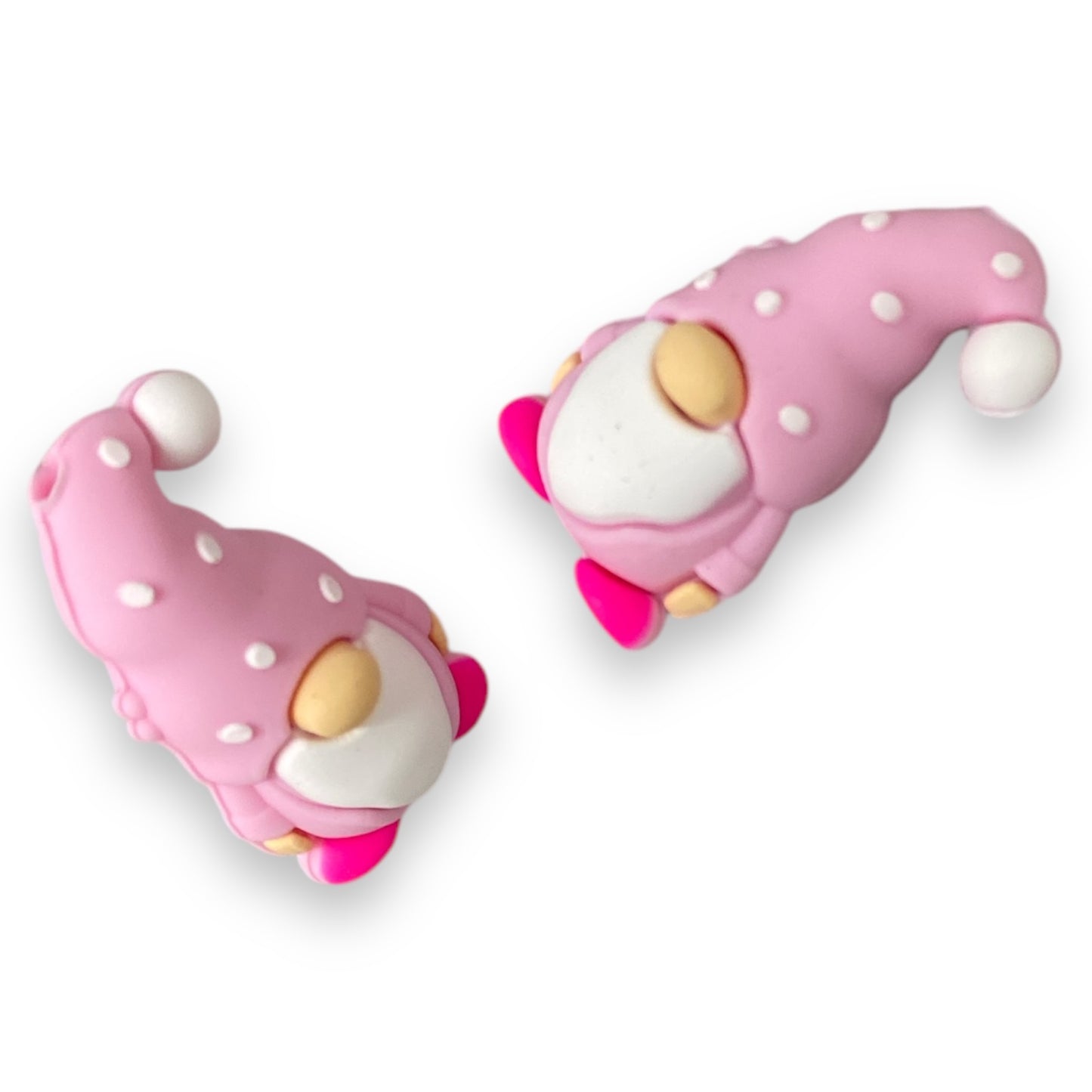 T165 -  “Pink 3D Gnome” Silicone Focal Bead (1 Count)