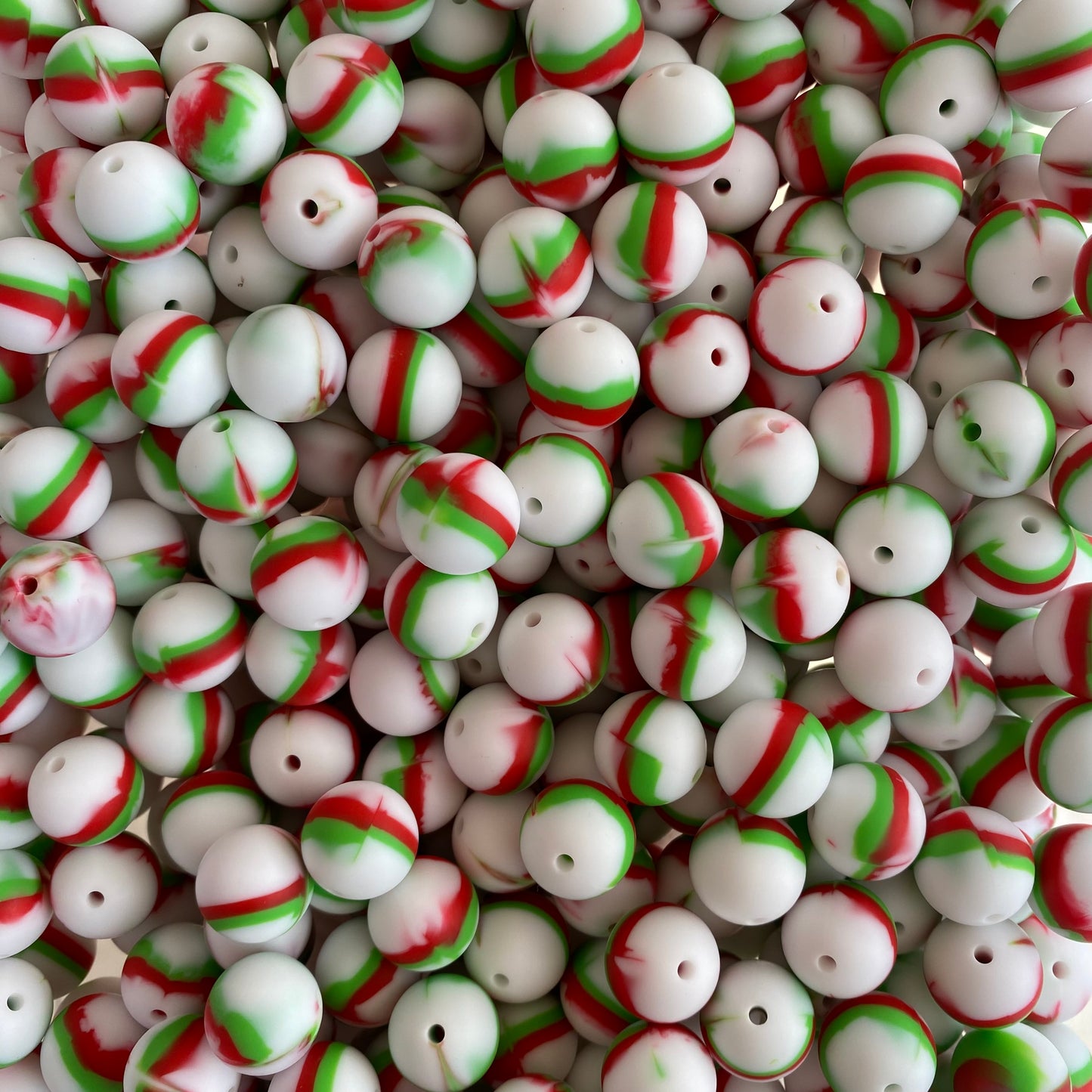 #780 - 15mm “Christmas Tye-Dye” Silicone Beads