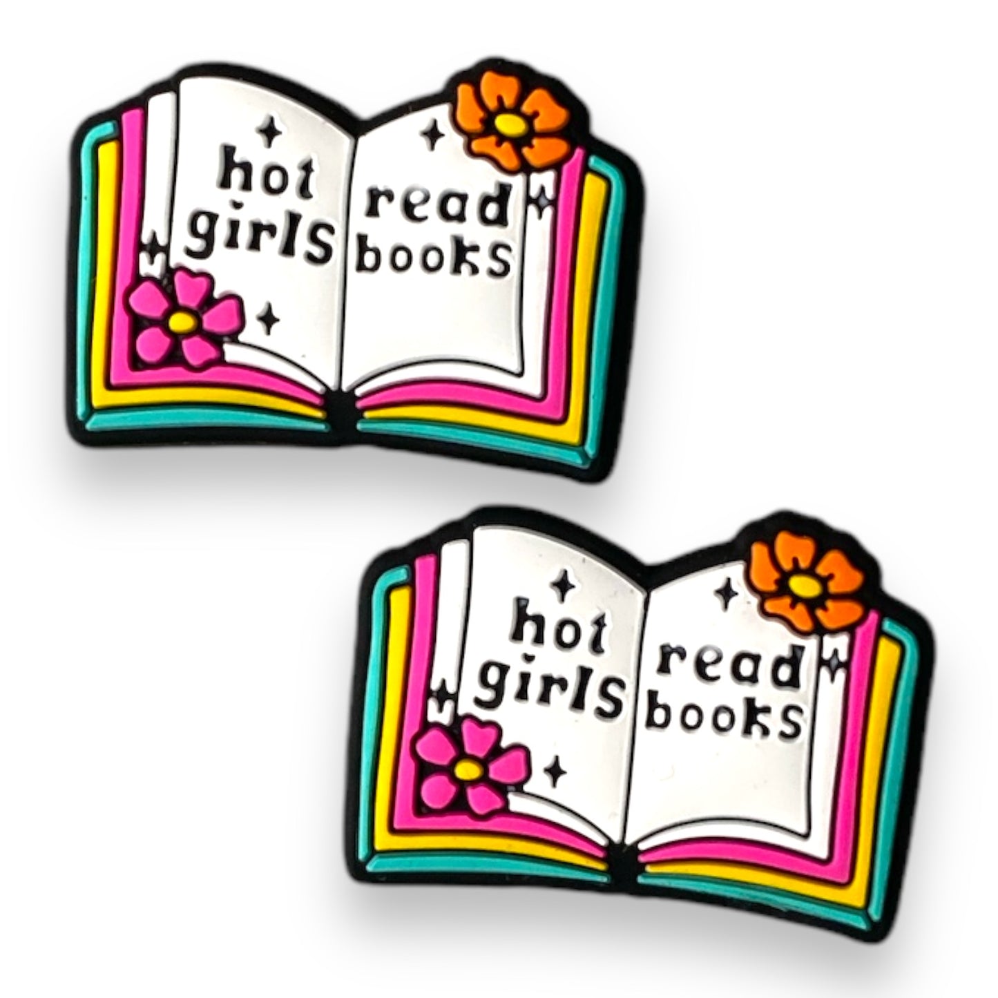 h982-  “Hot Girls Read Books” Silicone Focal Bead (1 Count)