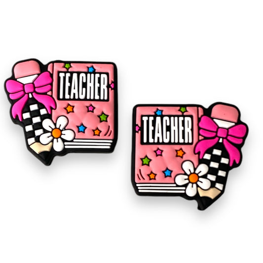 X337-  “Teacher” Silicone Focal Bead (1 Count)