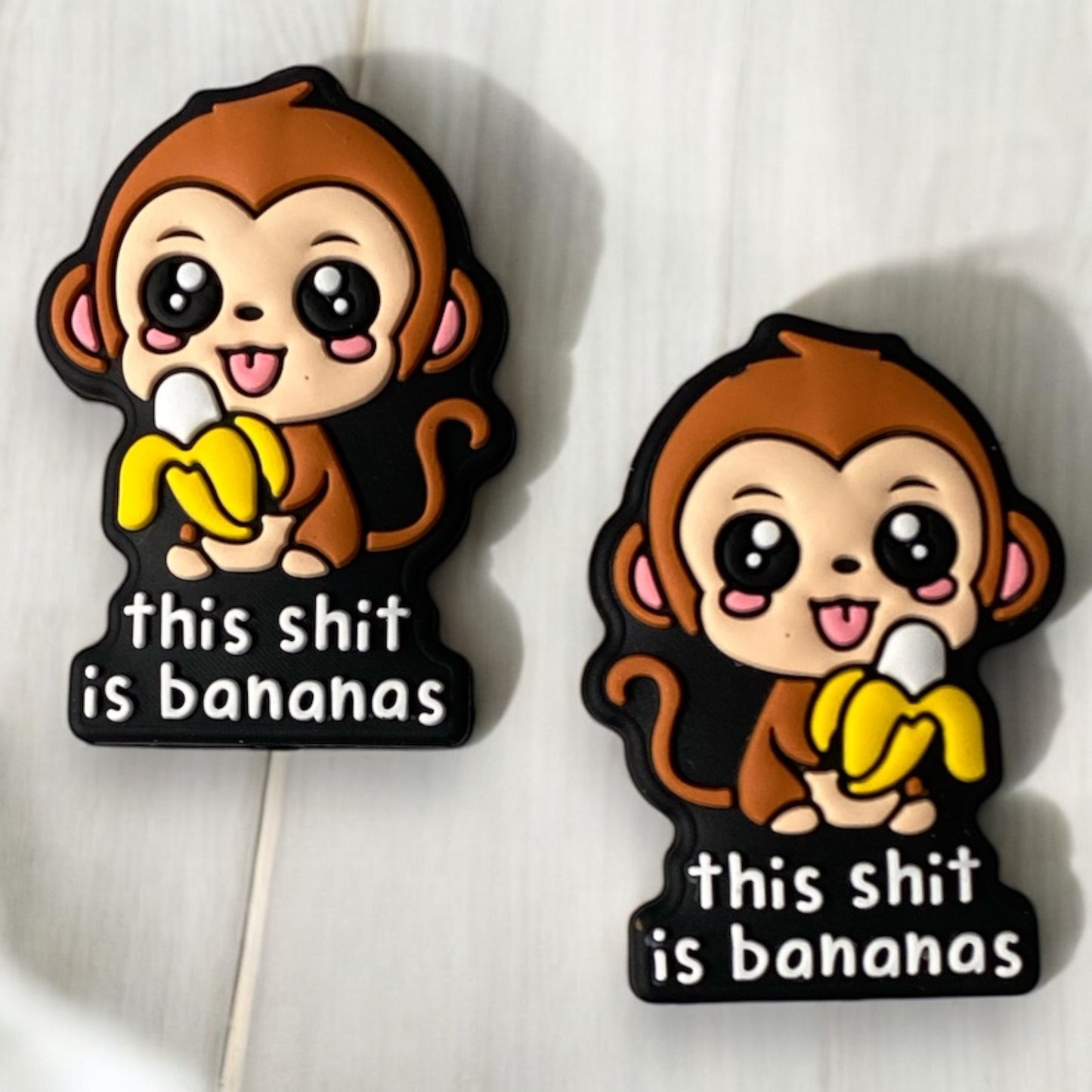 h1001 -  “This Sh*t Is Bananas” Silicone Focal Bead (1 Count)