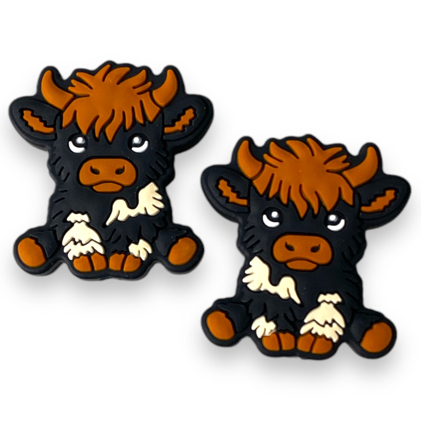 T128-  "Brown Shaggy Cow” Silicone Focal Bead (1 Count)