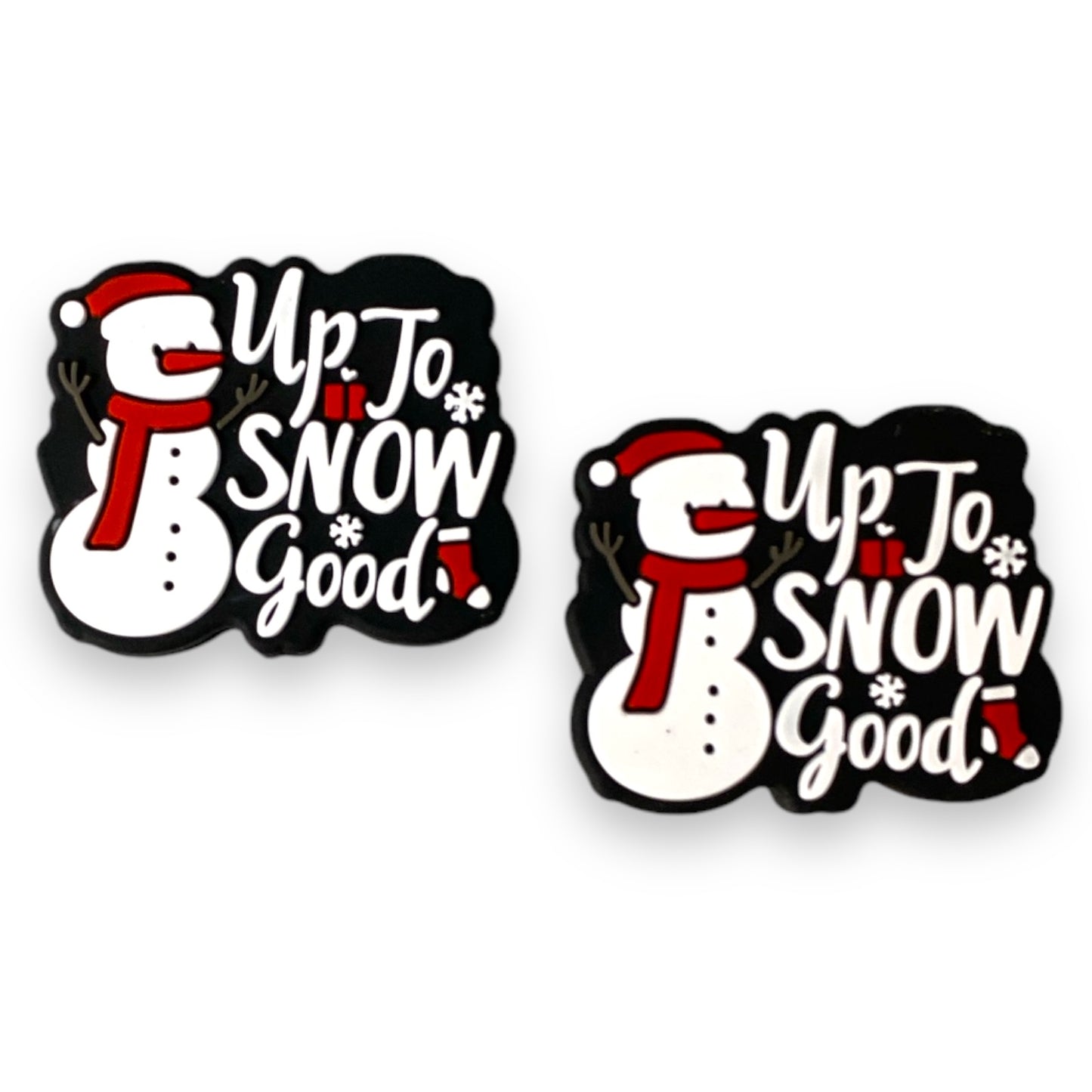 T164-  "Up To Snow Good” Silicone Focal Bead (1 Count)