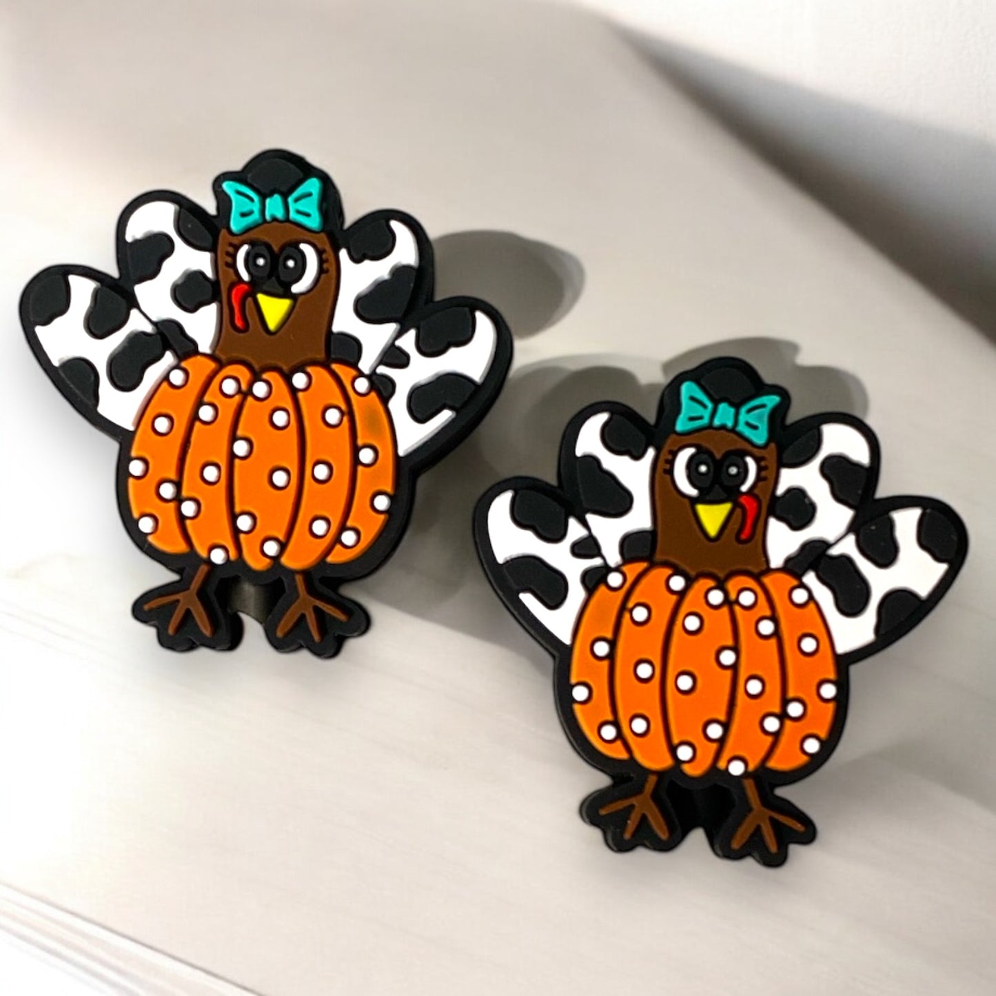 T183-  "Moo Turkey” Silicone Focal Bead (1 Count)