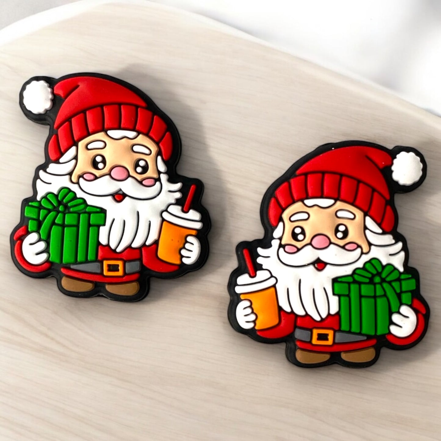 h803-  “Santa” Silicone Focal Bead (1 Count)