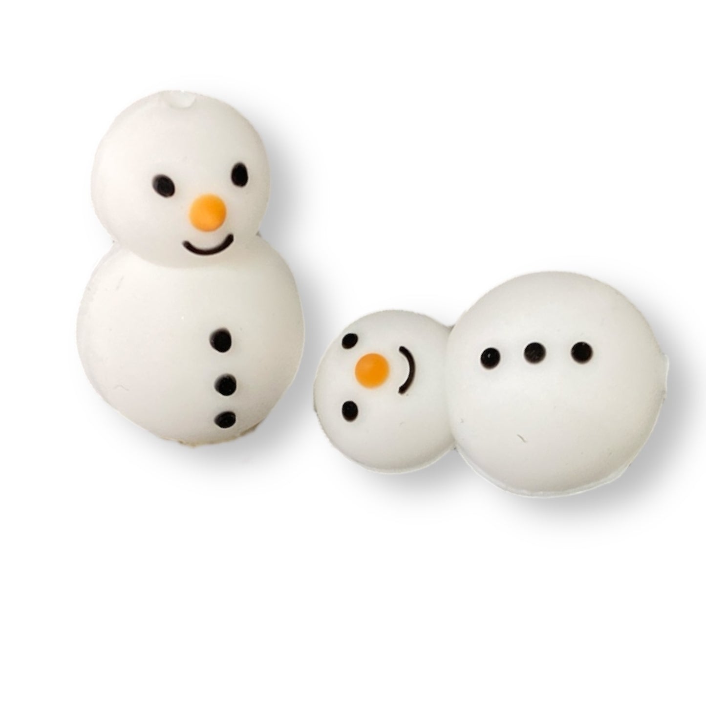 h806-  “3D Snowman” Silicone Focal Bead (1 Count)