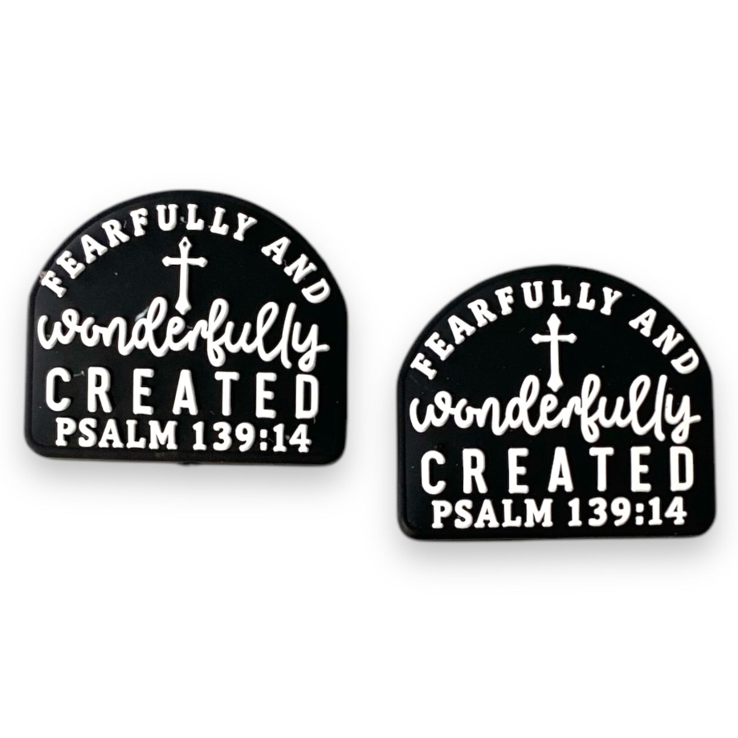 e618-  “Psalm: 139:14” Silicone Focal Bead (1 Count)