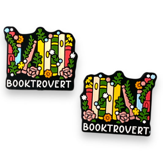 h963-  “Booktrovert” Silicone Focal Bead (1 Count)