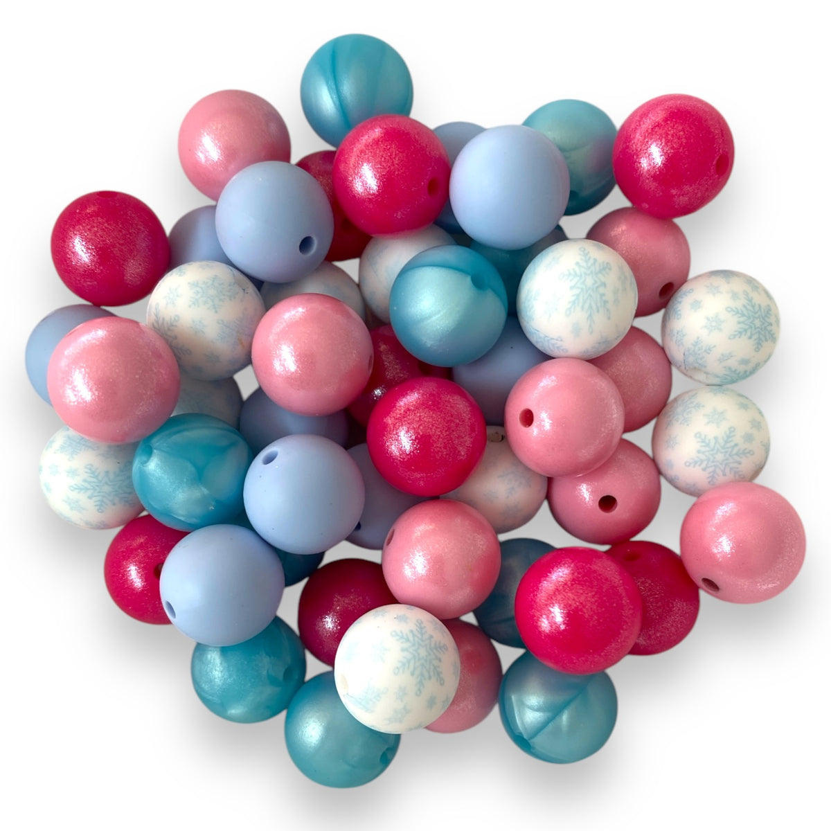 CK- 54- 15mm “Snowball Fight” 50 Count Mixed Pack Silicone Beads