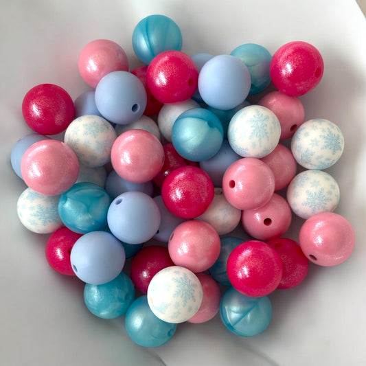 CK- 54- 15mm “Snowball Fight” 50 Count Mixed Pack Silicone Beads