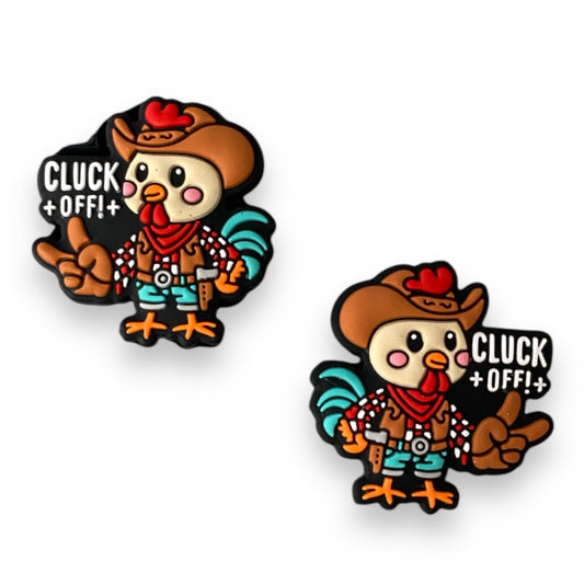 h962-  “Cluck Off” Silicone Focal Bead (1 Count)